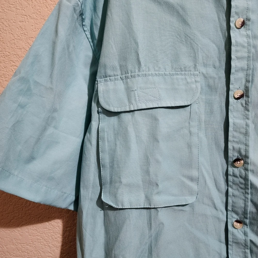 Realtree Aqua blue Short sleeve button down shirt Size XL NWT - Picture 4 of 8